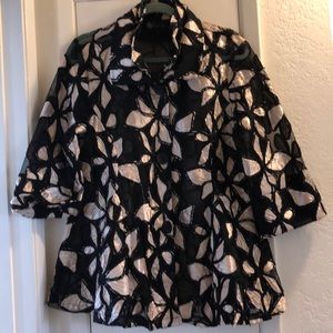 Black and gold sheer dressy tunic blouse or jacket